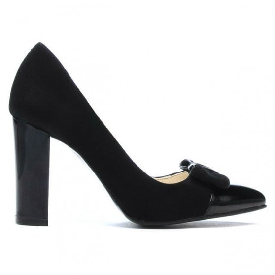 Elegante Damenschuhe 1262 schwarzes Antilopenleder kombiniert Elegante Damenschuhe 1262 schwarzes Antilopenleder kombiniert