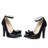 Elegante Damenschuhe 1264 Schwarz Antilope + Schwarzer Lack