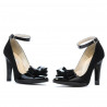Elegante Damenschuhe 1264 Schwarz Antilope + Schwarzer Lack