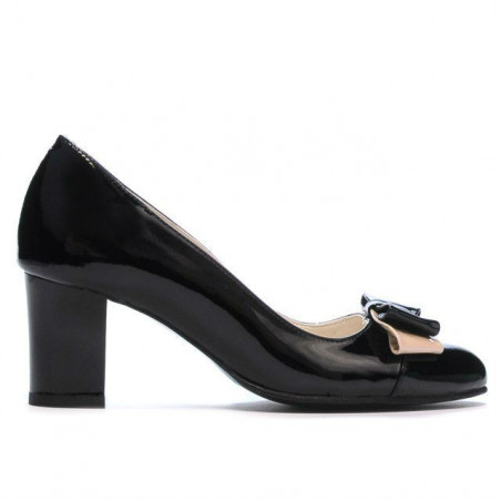 Damen elegante Schuhe 1265 Lack schwarz