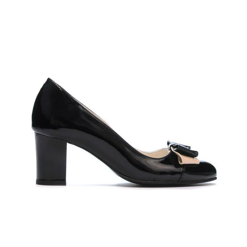 Damen elegante Schuhe 1265 Lack schwarz