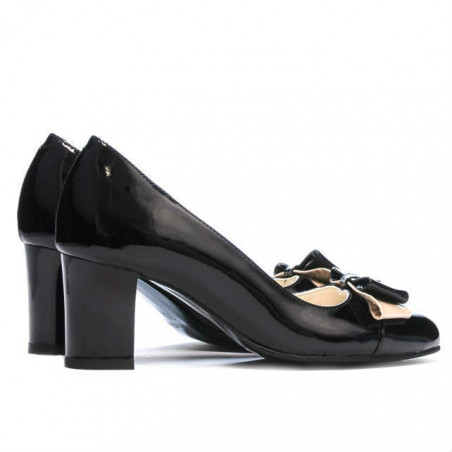 Damen elegante Schuhe 1265 Lack schwarz