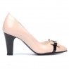 Elegante Damenschuhe 1263 Lack Elfenbein+Schwarz
