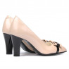 Elegante Damenschuhe 1263 Lack Elfenbein+Schwarz