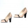 Elegante Damenschuhe 1263 Lack Elfenbein+Schwarz