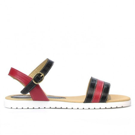 Damensandalen 5037 schwarz+bordo