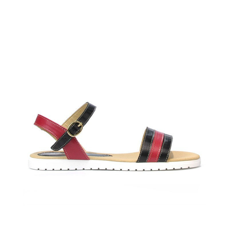 Damensandalen 5037 schwarz+bordo
