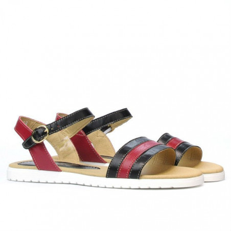 Damensandalen 5037 schwarz+bordo