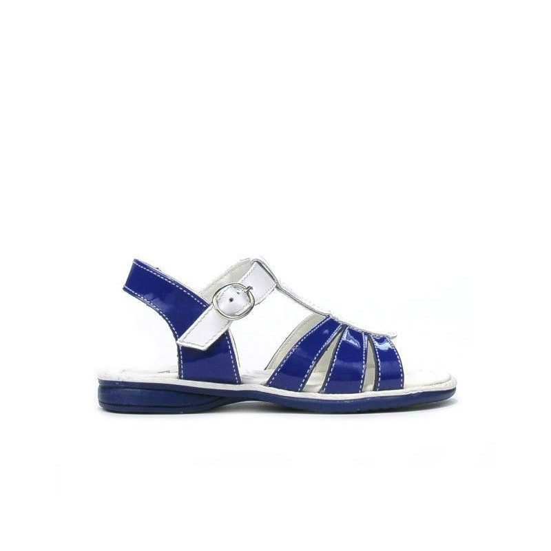 Kleinkinder Sandalen 53c lack blau+weiß