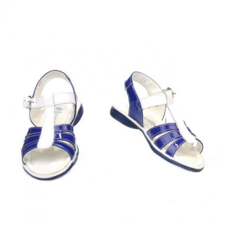 Kleinkinder Sandalen 53c lack blau+weiß