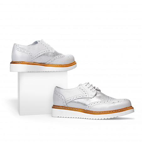 Damen Freizeitschuhe 663-1 Perlmutt weiß kombiniert
