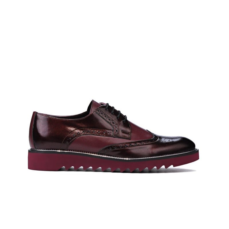 Herren Freizeitschuhe 831 Lack Bordeaux kombiniert