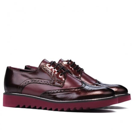 Herren Freizeitschuhe 831 Lack Bordeaux kombiniert
