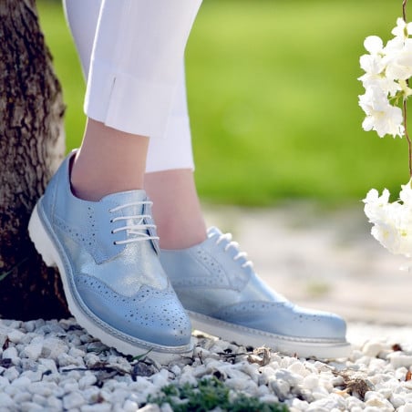 Damen Freizeitschuhe 663-1 Perlblau kombiniert
