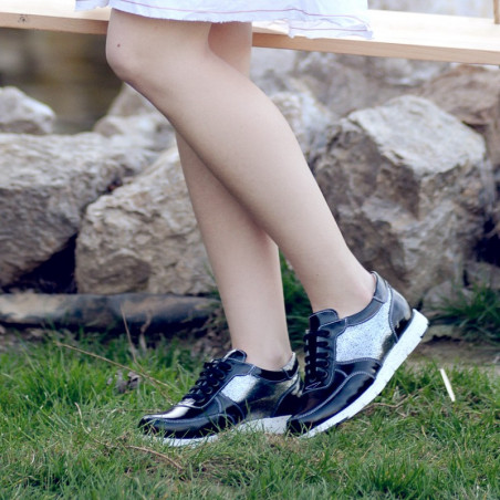 Damensneaker 682 schwarze Lackkombination lifestyle