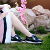 Damensneaker 682 schwarze Lackkombination