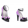 Elegante Damenschuhe 1264 Lack Lila+Schwarz