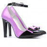 Elegante Damenschuhe 1264 Lack Lila+Schwarz