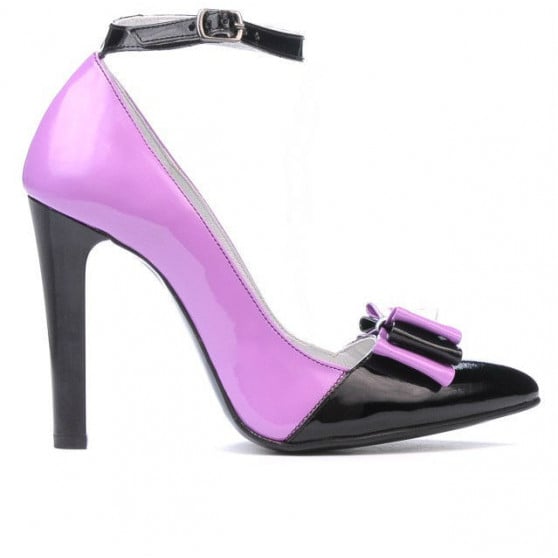 Elegante Damenschuhe 1264 Lack Lila+Schwarz Elegante Damenschuhe 1264 Lack Lila+Schwarz