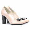 Damen elegante Schuhe 1245 Lack Elfenbein+Schwarz