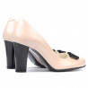 Damen elegante Schuhe 1245 Lack Elfenbein+Schwarz