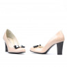 Damen elegante Schuhe 1245 Lack Elfenbein+Schwarz