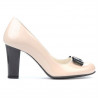 Damen elegante Schuhe 1245 Lack Elfenbein+Schwarz