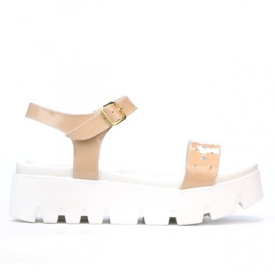 Damen Sandalen 5034 Lack Nude Damen Sandalen 5034 Lack Nude