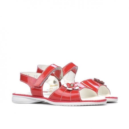 Kleinkinder-Sandalen 55c Lack Rot Koralle