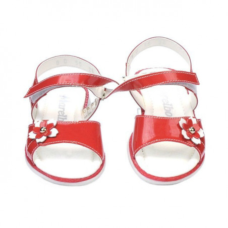 Kleinkinder-Sandalen 55c Lack Rot Koralle