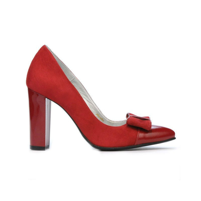 Elegante Damenschuhe 1262 Rot Antilopenkombination