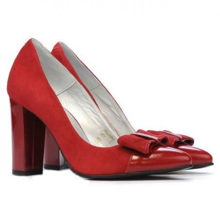 Elegante Damenschuhe 1262 Rot Antilopenkombination