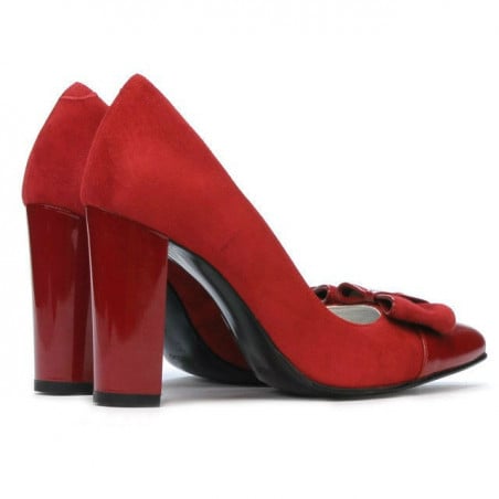 Elegante Damenschuhe 1262 Rot Antilopenkombination