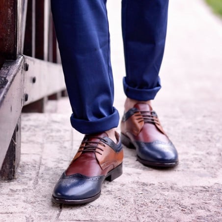 Casual / elegante Herrenschuhe 874 Indigo+Braun