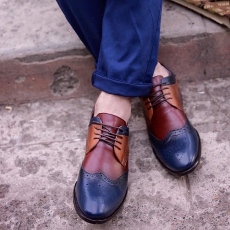 Casual / elegante Herrenschuhe 874 Indigo+Braun