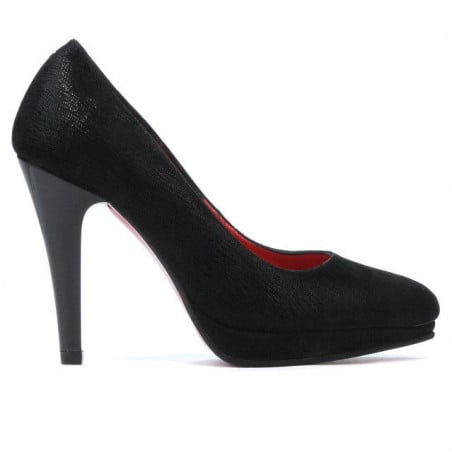 Elegante Damenschuhe 1233 schwarz satiniert