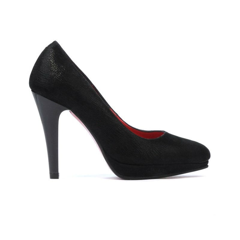Elegante Damenschuhe 1233 schwarz satiniert