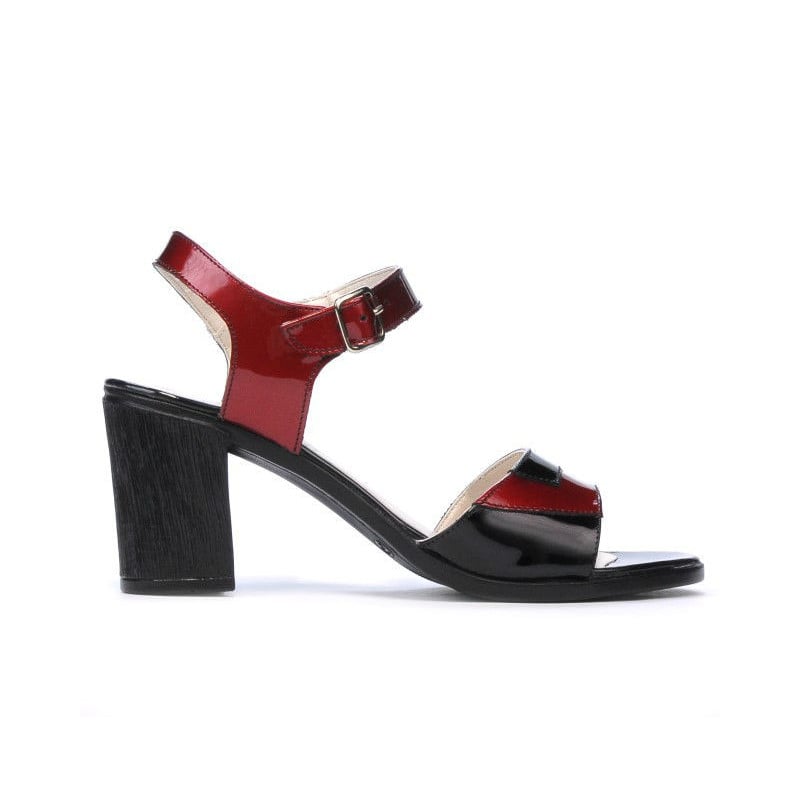 Damensandalen 5042 bordeaux+schwarz