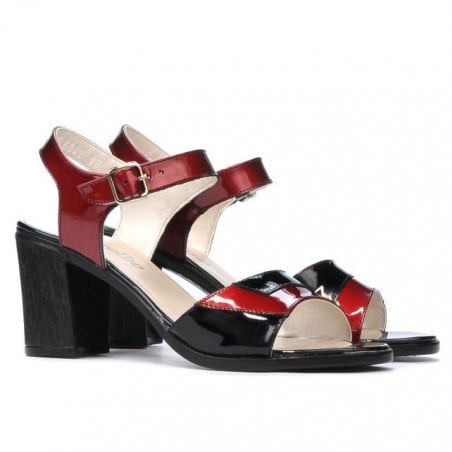 Damensandalen 5042 bordeaux+schwarz