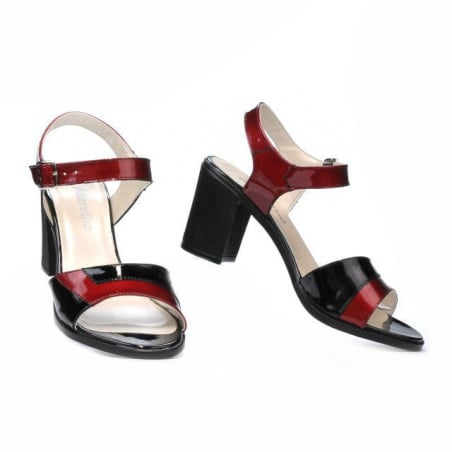 Damensandalen 5042 bordeaux+schwarz