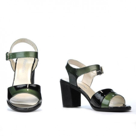 Damensandalen 5042 grün+schwarz