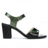 Damensandalen 5042 grün+schwarz