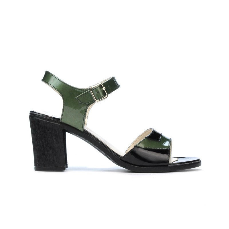 Damensandalen 5042 grün+schwarz