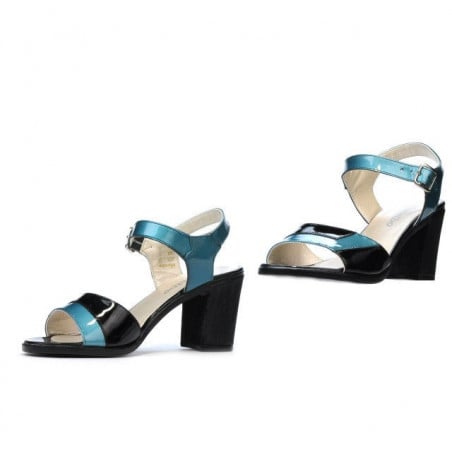 Damen Sandalen 5042 blau+schwarz