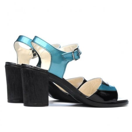 Damen Sandalen 5042 blau+schwarz