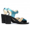 Damen Sandalen 5042 blau+schwarz
