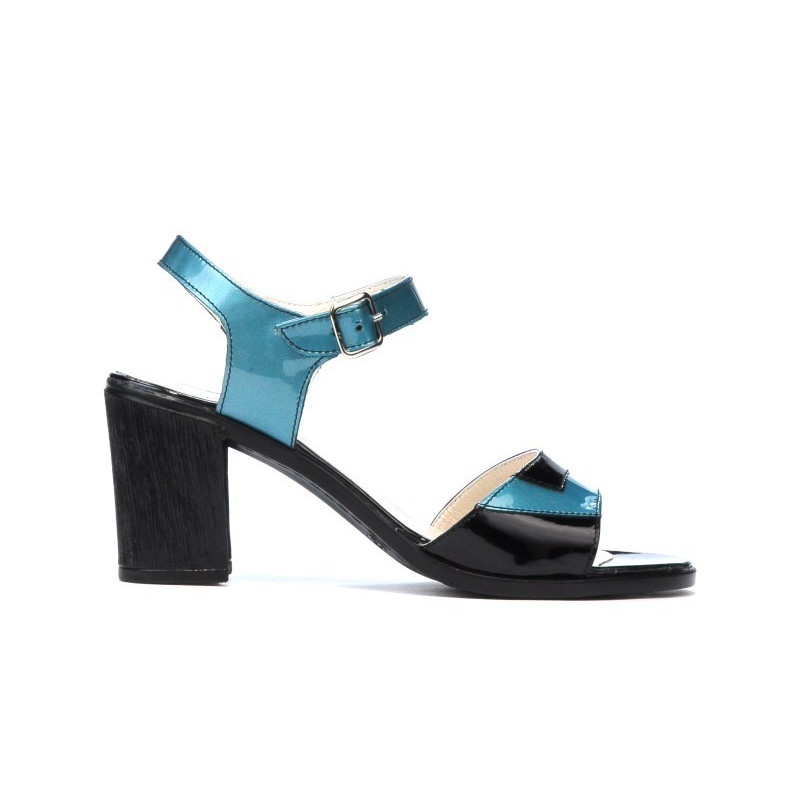 Damen Sandalen 5042 blau+schwarz