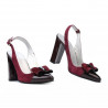 Damen Sandalen 1267 Bordeaux Antilope + Lack Bordeaux