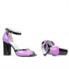 Damen Sandalen 1266 Lack Lila+Schwarz