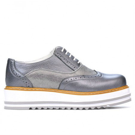 Damen-Casual-Schuhe 683-1 graues Perlmutt kombiniert